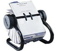 Rolodex – Fichier rotatif ouvert – Métal noir N66704 – Index AZ – Jusqu'à 500 pochettes