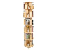 Fichiouy Bibliothèque rotative à 360 ° - Étagère debout à 6 étages avec 4 pieds avec une capacité de charge de 110 lbs par niveau - Étagère de rangement multifonction pour enfants et adultes