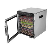 Fichiouy Déshydrateur automatique en acier inoxydable avec 10 grilles en acier inoxydable, réglage de la température de 30 ° à 90 °C, minuterie 24 heures, déshydrateur déshydrateur, déshydrateur de