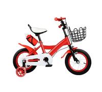 Fichiouy Vélo enfant 12" pour garçons et filles à partir de 2 à 4 ans - Vélo avec roues stabilisatrices - Double frein - Hauteur réglable - Pour la formation et l'équitation en plein air (rouge)