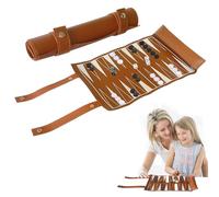 FICOFISE Backgammon Backgammon Voyage Luxe, Jeu de Société Portable avec Plateau Pliable 35,5x25,2 cm - Inclut Pions & Dés pour Famille et Vacances