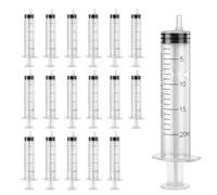 FICOFISE Lot de 18 Seringue 20ml, Stériles Seringue Plastique, seringue alimentaire sans Aiguille, Réutilisable Seringue pour Laboratoire Industriel Cuisine Animaux, Mesure de Liquides