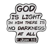 Ficsowy Broche religieuse en émail « God is Light, In Him There is No Darkness At All » - Cadeau inspirant pour les croyants