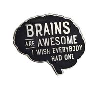 Ficsowy Pin's en émail pour vêtements, chapeaux, sacs à dos pour femmes, hommes, adolescents, garçons et filles, « Brains Are Awesome I Wish Everybody Has One », Zinc, Sans pierre précieuse