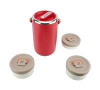 Fictory Bocal alimentaire en acier inoxydable de 2,6 L, boîte à déjeuner isotherme empilable, étanche et passe au micro-ondes, portable avec poignée pour bureau et camping, rouge