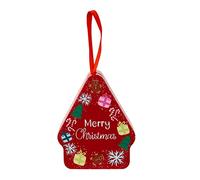 Fictory Boîte en étain de Noël avec poignée, motif dessin animé, 10 x 8 x 4 cm, boîte cadeau en métal pour décoration de vacances, cadeaux de fête et rangement de friandises pour enfants