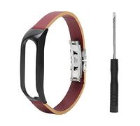 Fictory Bracelet de rechange en cuir pour montre connectée Tomtom Touch - Ajustement confortable - Installation facile - Avec tournevis, ceinture marron et coque noire