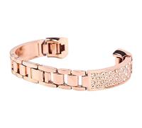 Fictory Bracelet en acier inoxydable pour femme, incrustation de strass, bracelet Fitbit réglable, design élégant or rose