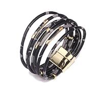 Fictory Bracelet Wrap Cuir - Bohème Multi-Rangs Pierre Charm - Unique Fait Main