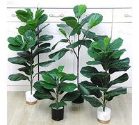 Fictory Branche de figuier artificielle en polyéthylène à 14 feuilles avec tiges flexibles en fil de fer pour décoration de maison et de bureau