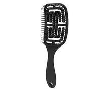 Fictory Brosse à cheveux démêlante unisexe pour cheveux bouclés, massage du cuir chevelu, sans douleur, durable et compacte, noire