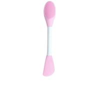 Fictory Brosse à double extrémité pour masque facial, applicateur et nettoyant en silicone, prise en main facile, rose clair
