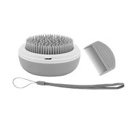 Fictory Brosse de bain pour chien et chat avec distributeur de shampooing pour laver les animaux à poils courts, peigne inclus | Gris