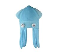 Fictory Chapeau de calamar arc-en-ciel en flanelle douce pour fête d'Halloween, accessoire photo amusant unisexe pour adultes et enfants