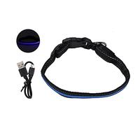 Fictory Collier LED pour chien rechargeable par USB pour une meilleure visibilité nocturne pour petits chiens et chats Bleu Taille S