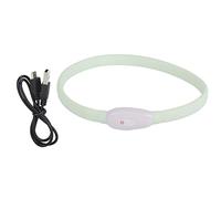Fictory Collier LED rechargeable par USB en silicone pour petits chiens et chats, sangle lumineuse réglable pour une meilleure sécurité de marche nocturne