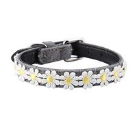 Fictory Collier pour Chiot Petit Chien avec Noeud Papillon Souple Réglable PU Cuir pour Chiot Tour de Cou 26-32cm Orange