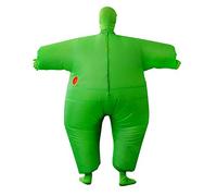 Fictory Costume de sumo gonflable pour adultes, costume complet de poupée de marche, couleur verte, hauteur de 1,6 m à 2,2 m, matériau polyester imperméable et respirant pour fêtes et événements