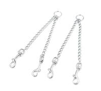 Fictory Coupleur de chaîne double pour chien - Très résistant - Ne s'emmêle pas - Pour chiens de grande et moyenne taille - 3 mm x 50 cm