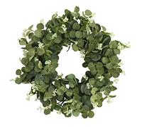 Fictory Couronne d'automne artificielle avec nœud en toile de jute, couronne de fleurs en soie de 48 cm pour porte d'entrée, décoration murale rustique pour la maison