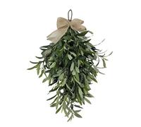 Fictory Couronne de corne d'olive artificielle de 60 cm pour décoration de porte d'entrée, décoration d'escalier à suspendre, décoration murale de mariage et de maison