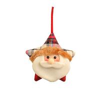 Fictory Décoration de Noël en peluche à suspendre, Père Noël, renne, bonhomme de neige, étoile de 15 cm, décoration festive pour la maison, le bureau, les fêtes, les vacances