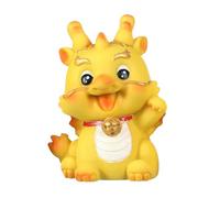 Fictory Dragon chinois Bobblehead avec clochette, jolie mascotte porte-bonheur qui hoche la tête pour tableau de bord de voiture, bureau et décoration d'intérieur