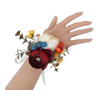 Fictory Ensemble de corsage de mariage et de poignet - Boutonnière en soie avec baies et brindilles - Accessoire de fête de mariée rustique pour mariée, demoiselle d'honneur et invités