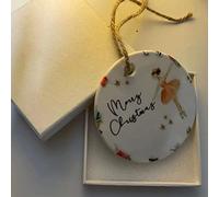 Fictory Ensemble de décorations de sapin de Noël en acrylique avec figurines casse-noisettes et fées, 7,5 cm, décoration à suspendre pour les vacances, cadeau à faire soi-même, boîte cadeau incluse