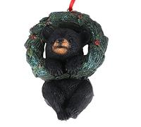 Fictory Ensemble de décorations en résine en forme d'animal de la forêt, couronne d'ours hérisson, décoration à suspendre pour sapin de Noël, cadeau de fête de bureau, décoration de créature de la
