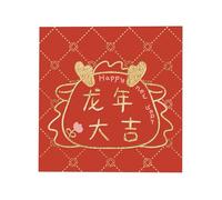 Fictory Enveloppes rouges Année du dragon 2024, paquets d'argent porte-bonheur en feuille d'or gaufré, papier épais pour le Nouvel An chinois Lai See pour cadeaux d'entreprise et célébrations de