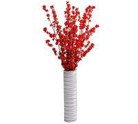Fictory Fleur de pêche artificielle, fleur réaliste en soie avec tige en fil de fer pliable, 1,25 m de long, arrangement floral artificiel pour décoration d'intérieur, mariage, fête et cadeau