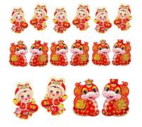 Fictory Grand autocollant mural 3D en forme de serpent, personnage du Nouvel An chinois Fu, art du zodiaque de dessin animé pour festival de printemps et pendaison de crémaillère