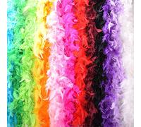 Fictory Grand boa en plumes, 1,8 à 2 m, pour emballage de bouquet, spectacles de danse, décoration de mariage et de fête - Rose vif