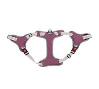 Fictory Harnais réfléchissant réglable en polyester pour animal de compagnie, grande sangle violette pour un confort doux, sécurité nocturne et voyage d'entraînement