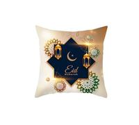 Fictory Housse de coussin bohème 45,7 x 45,7 cm, imprimé ethnique, lune dorée et étoiles, tissu peluche pêche doux pour décoration de salon, chambre à coucher