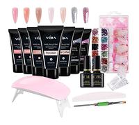 Fictory Kit de lampe de photothérapie pour ongles professionnel avec colle d'extension, limes, pinceau, 100 vernis - Qualité salon à domicile