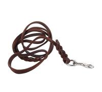 Fictory Laisse en cuir de vache synthétique pour chien - 1,6 m - Pour promener et entraîner les chiens - Durable - Souple - Corde de traction sécurisée - Design tendance