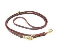 Fictory Laisse en cuir pour chien avec mains libres pour promener et dresser votre chien Marron 2,3 m