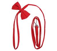 Fictory Laisse pour chien 100 % coton respirant pour animaux de compagnie et chiots de petite et moyenne taille, 120 cm, laisse de marche et de dressage avec joli nœud, couleur rouge à pois pour plus