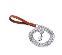 Fictory Laisse pour chien avec poignée en cuir synthétique pour promenades confortables | Laisse en fer robuste pour chiens de petite, moyenne et grande taille | Entraînement et contrôle du chiot |