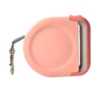Fictory Laisse rétractable automatique pour chien en caoutchouc TPE rose 5 m Laisse à traction forte avec poignée ergonomique douce pour la marche, la course à pied, le contrôle en plein air