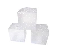 Fictory Lot de 10 boîtes à bonbons translucides 6 x 6 x 6 cm à pois givrés pour chocolats, fournitures de fête, macarons et friandises de vacances