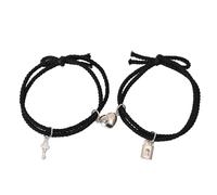 Fictory Lot de 2 bracelets pour couple, serrure à clé, motif cœur, cadeau élégant pour les fêtes et les rendez-vous galants