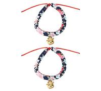 Fictory Lot de 2 colliers réglables pour chat avec clochette, motif imprimé pour chatons, chiots et petits chiens, tailles (XS-M)