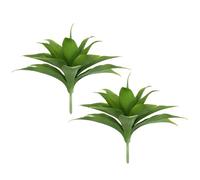 Fictory Lot de 2 grandes plantes succulentes artificielles en pot, couronne d'épines artificielles de 45 cm, agave vert réaliste pour la maison, le bureau