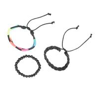 Fictory Lot de 3 bracelets arc-en-ciel LGBT Pride - Bracelets en cuir tressé pour couples gays, lesbiennes, bisexuels - Élégant, confortable et polyvalent