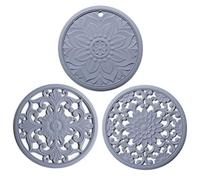 Fictory Lot de 3 dessous de plat en silicone - Résistants à la chaleur pour casseroles et poêles, dessous de verre flexibles et antidérapants, accessoires de cuisine durables