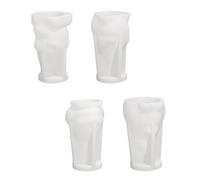 Fictory Lot de 4 moules à bougies en silicone en forme de nain de nain pour une décoration d'intérieur unique, facile à libérer pour un artisanat sans stress, fabrication de cadeaux créatifs
