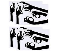 Fictory Lot de 4 stickers muraux Halloween thème horreur PVC décoration salon chambre fête